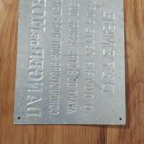 Vintage industrial metal plate
