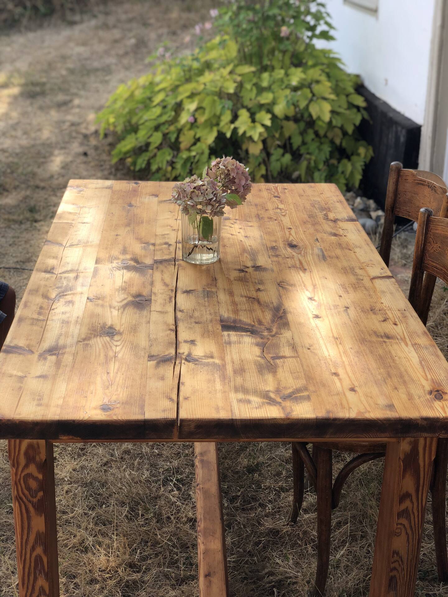 Old farmhouse table made of solid pine