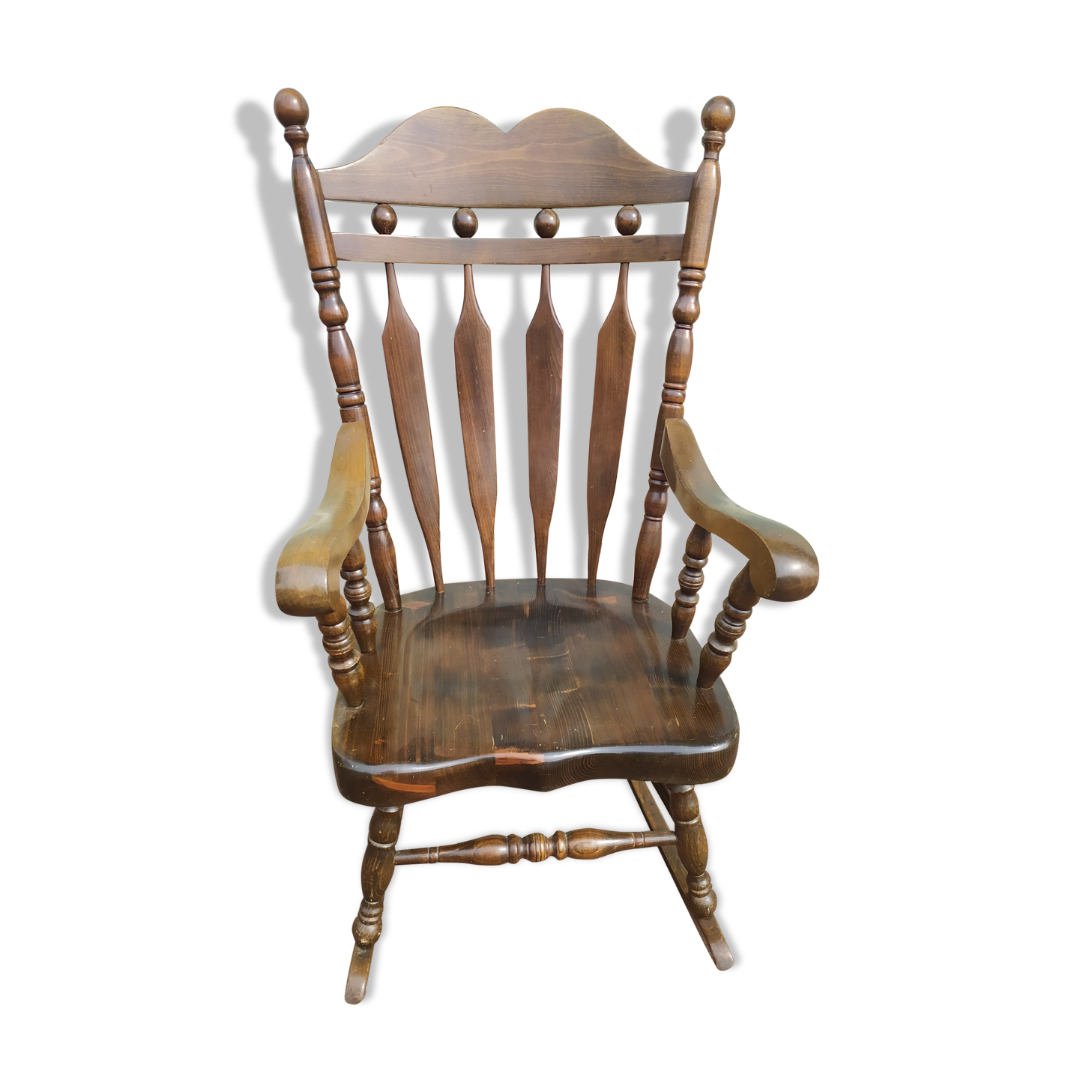Rocking chair in solid wood beech - yugoslavia