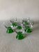6 Verres à liqueur pied rond pyramidal Ouralin vert