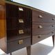 1960's Mid-Century Modern Italian Wooden Dressing Table with Lighting Mirror