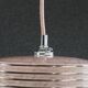 Old pendant light in pink clichy glass with silver threads, delivered with chrome socket