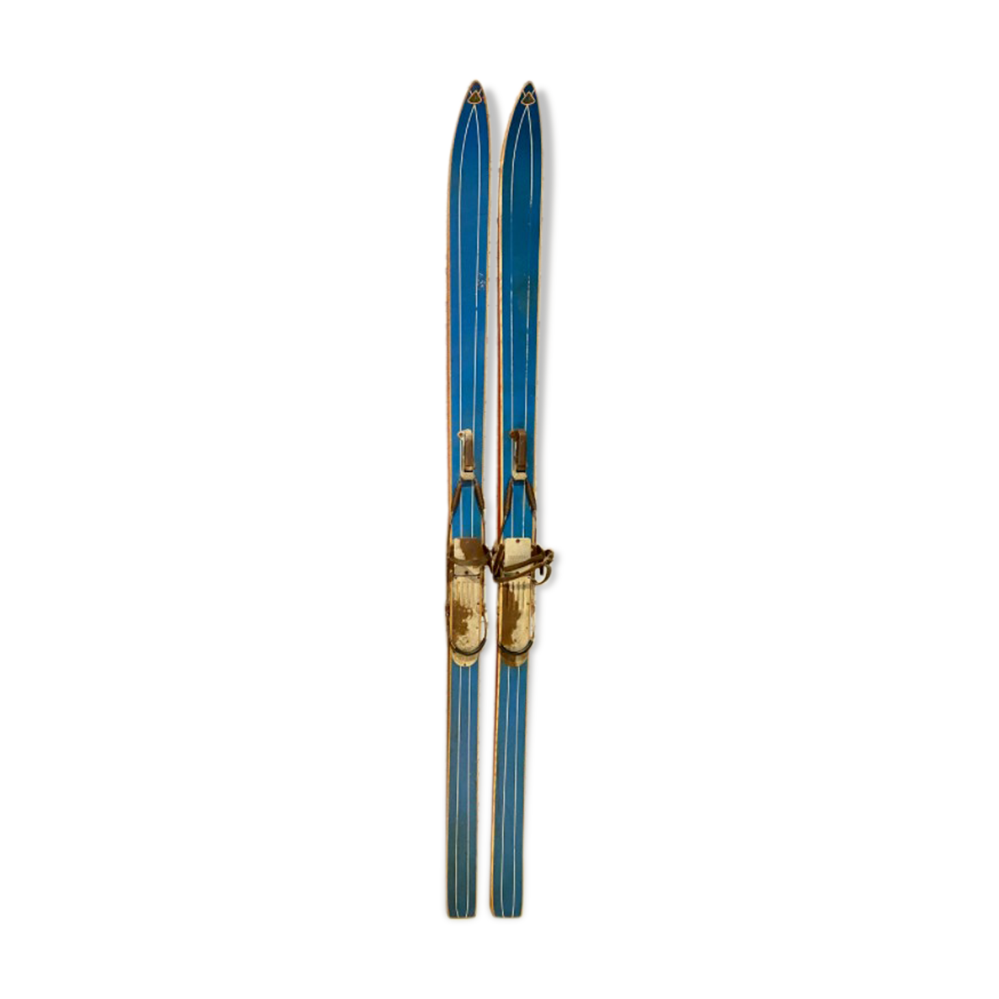 Paire de ski vintage en bois