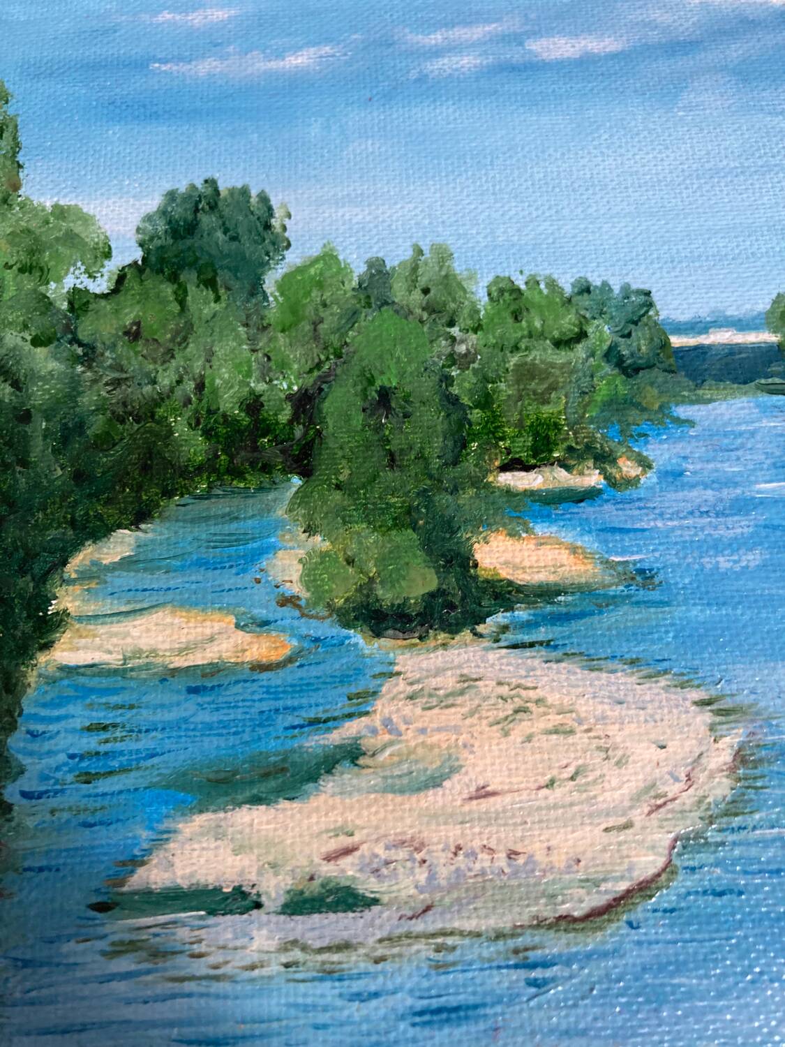 Oil painting on canvas 20th century seascape signed MLR Marie Louise REFALO