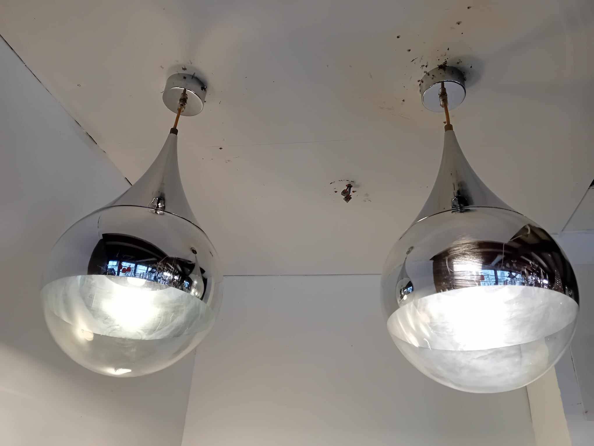 Pair of space art pendants from the 80s.