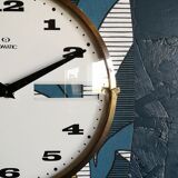 Vintage clock square silent wall clock "Romatic blue white ochre"