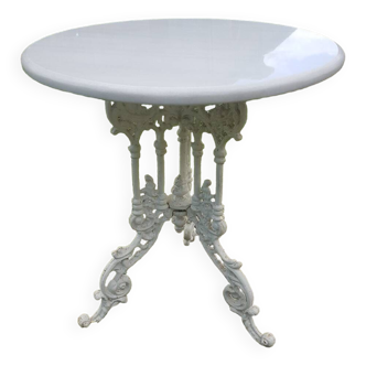 Napoleon III outdoor table in cast iron and marble