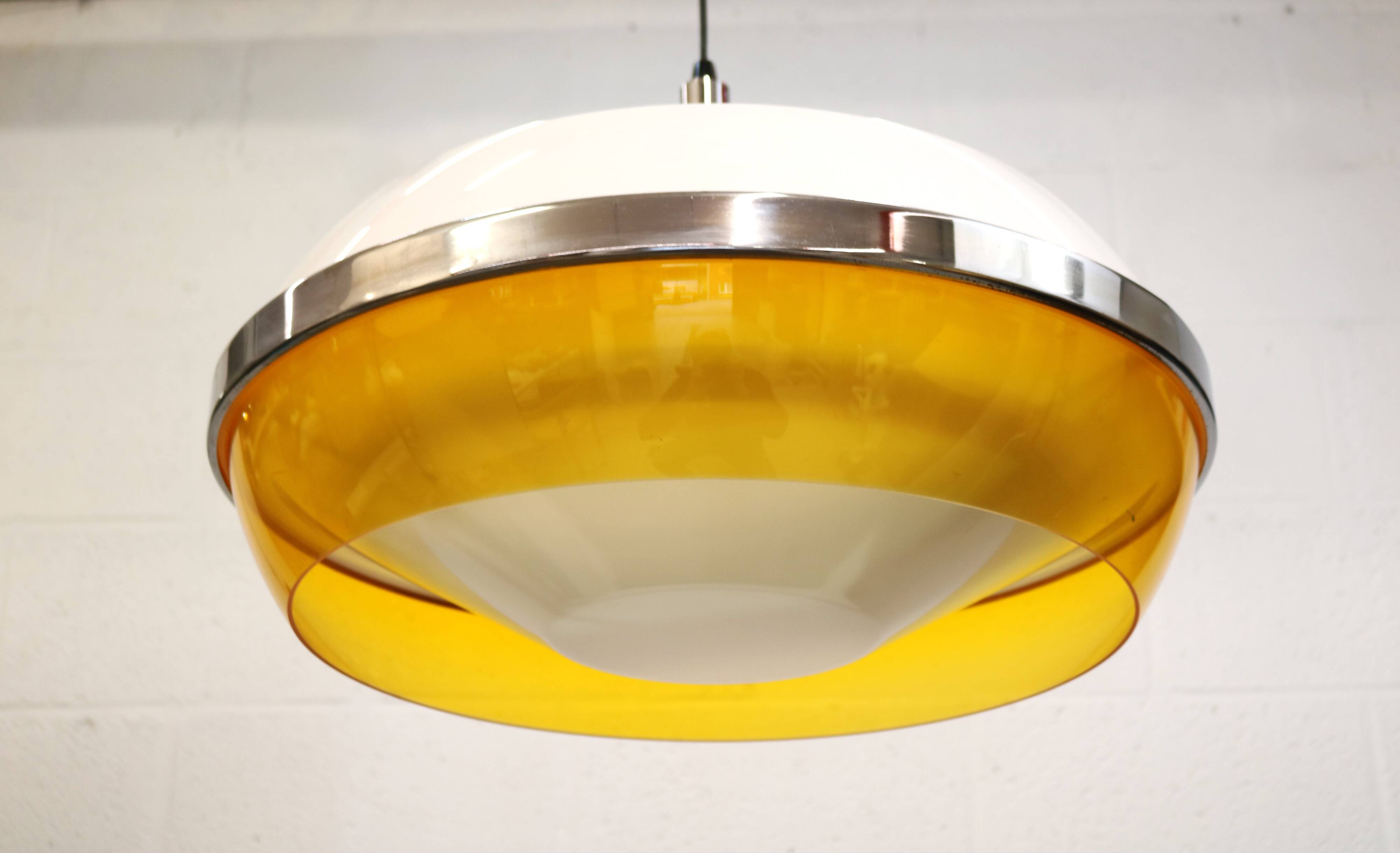Space age UFO ceiling lamp *** Stilux Milano *** Italy 1970s *** Rare