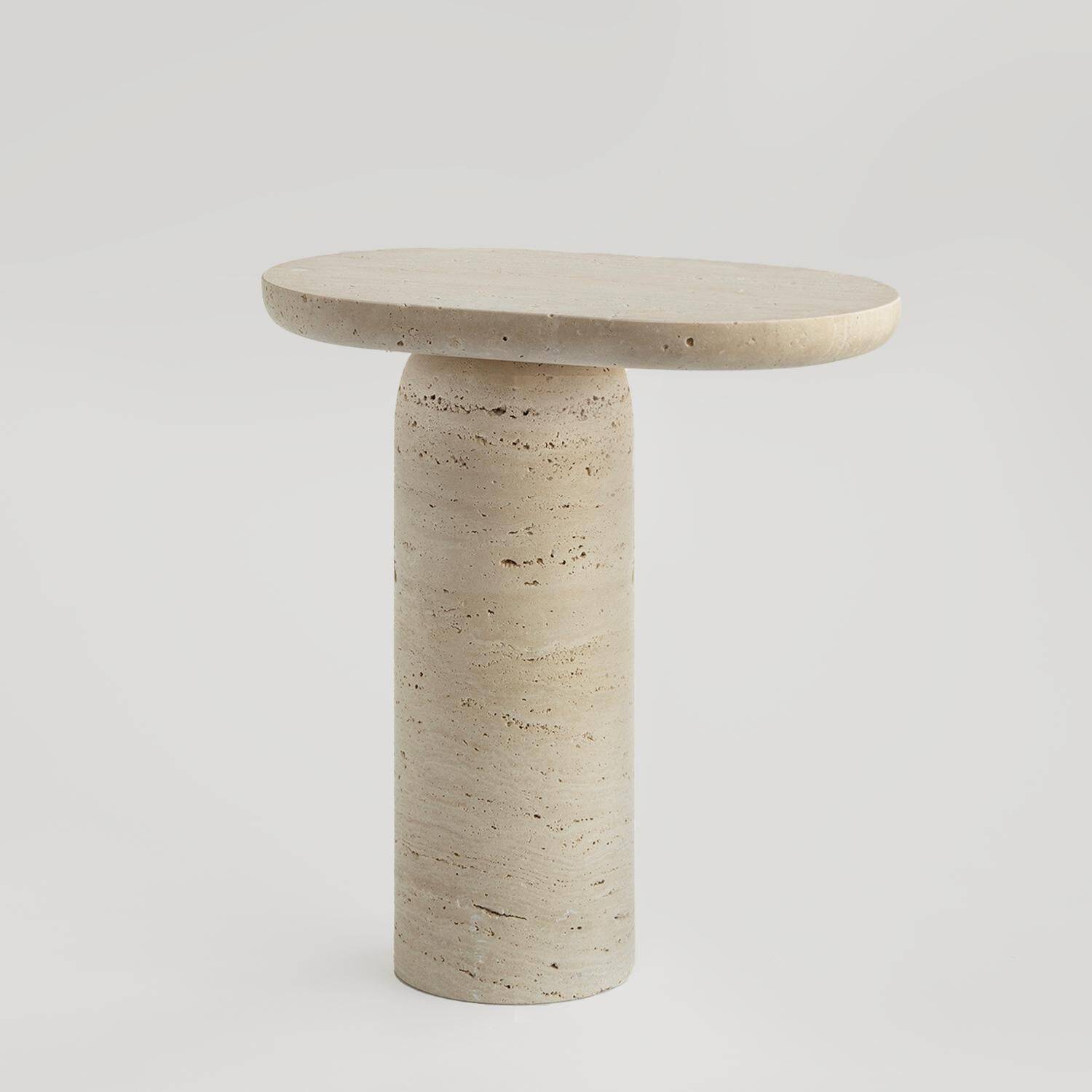 "Table d'appoint en travertin "Bold