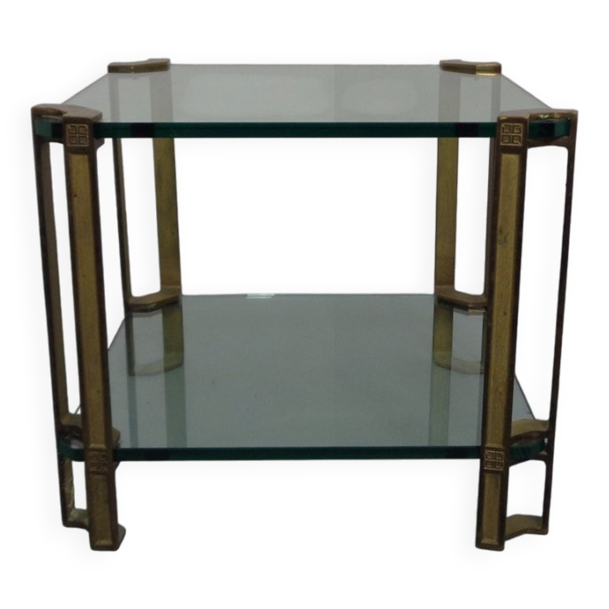 T24 Tempered Glass & Brass Coffee Table by Peter Ghyczy, Germany, 1970s