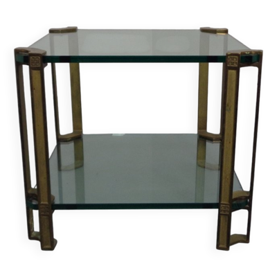 T24 Tempered Glass & Brass Coffee Table by Peter Ghyczy, Germany, 1970s