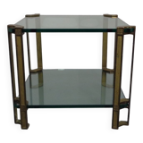 T24 Tempered Glass & Brass Coffee Table by Peter Ghyczy, Germany, 1970s