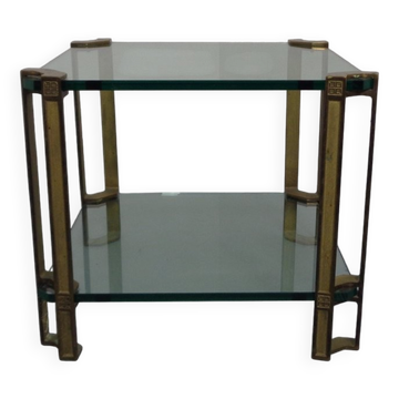 T24 Tempered Glass & Brass Coffee Table by Peter Ghyczy, Germany, 1970s