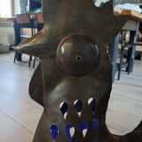 Wrought iron table lamp/rooster