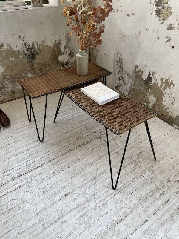Duo de tables osier RaouDuo de tables osier Raoul Guysl Guys