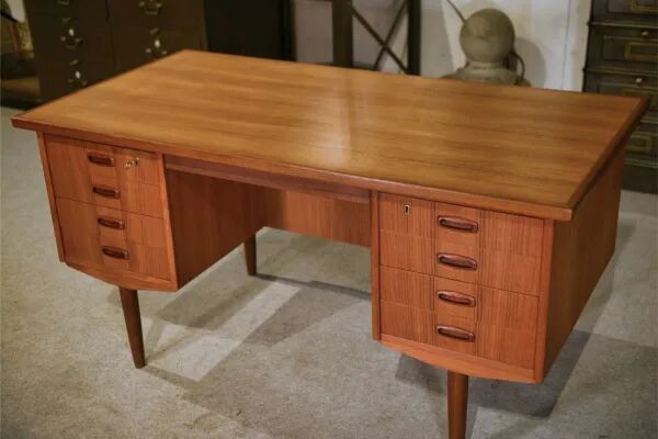 Scandinavian teak desk produced by Samcom Denmark, 1960s