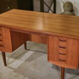 Scandinavian teak desk produced by Samcom Denmark, 1960s