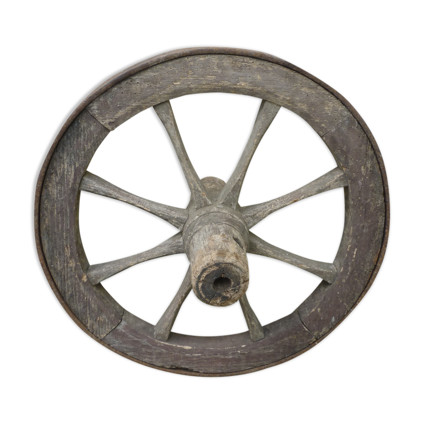 Old wooden cart wheel