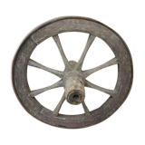 Old wooden cart wheel