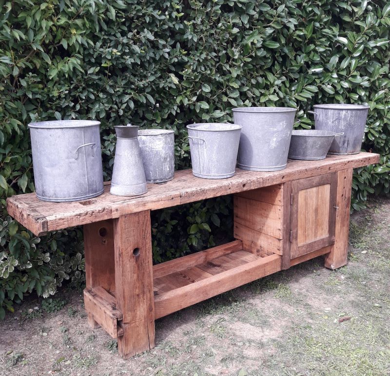 Workshop workbench L261xD50xH80,5cm old beech