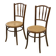 Pair of curved wooden bistro chairs stamped Fischel 1930s