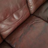 Brown leather sofa, Danish design, 1960s