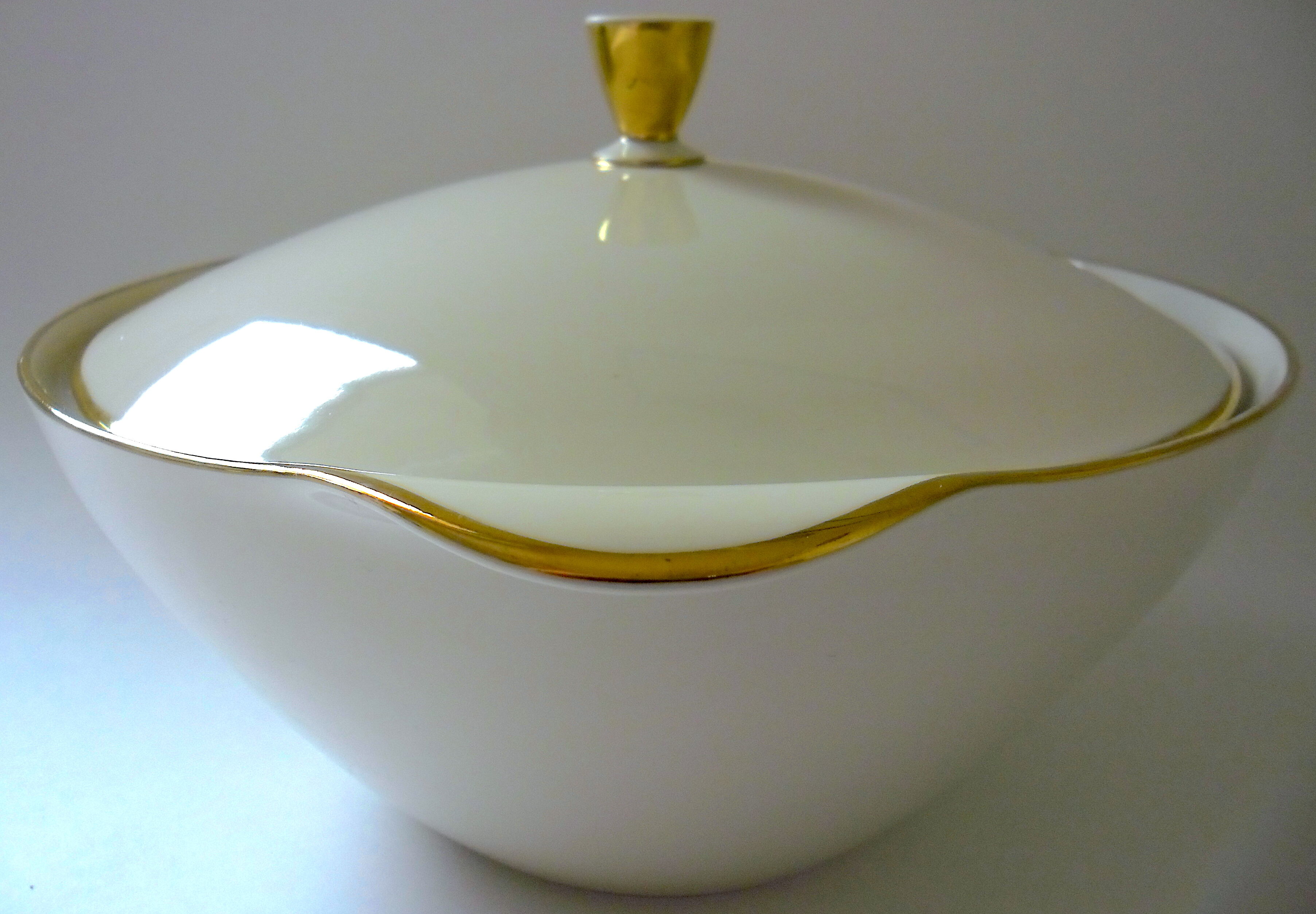 Seltmann-Weiden white and gold porcelain soup kitchen (Bavaria)