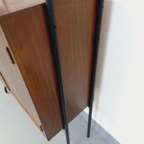 Vintage Italian double modular shelving unit in wood and metal