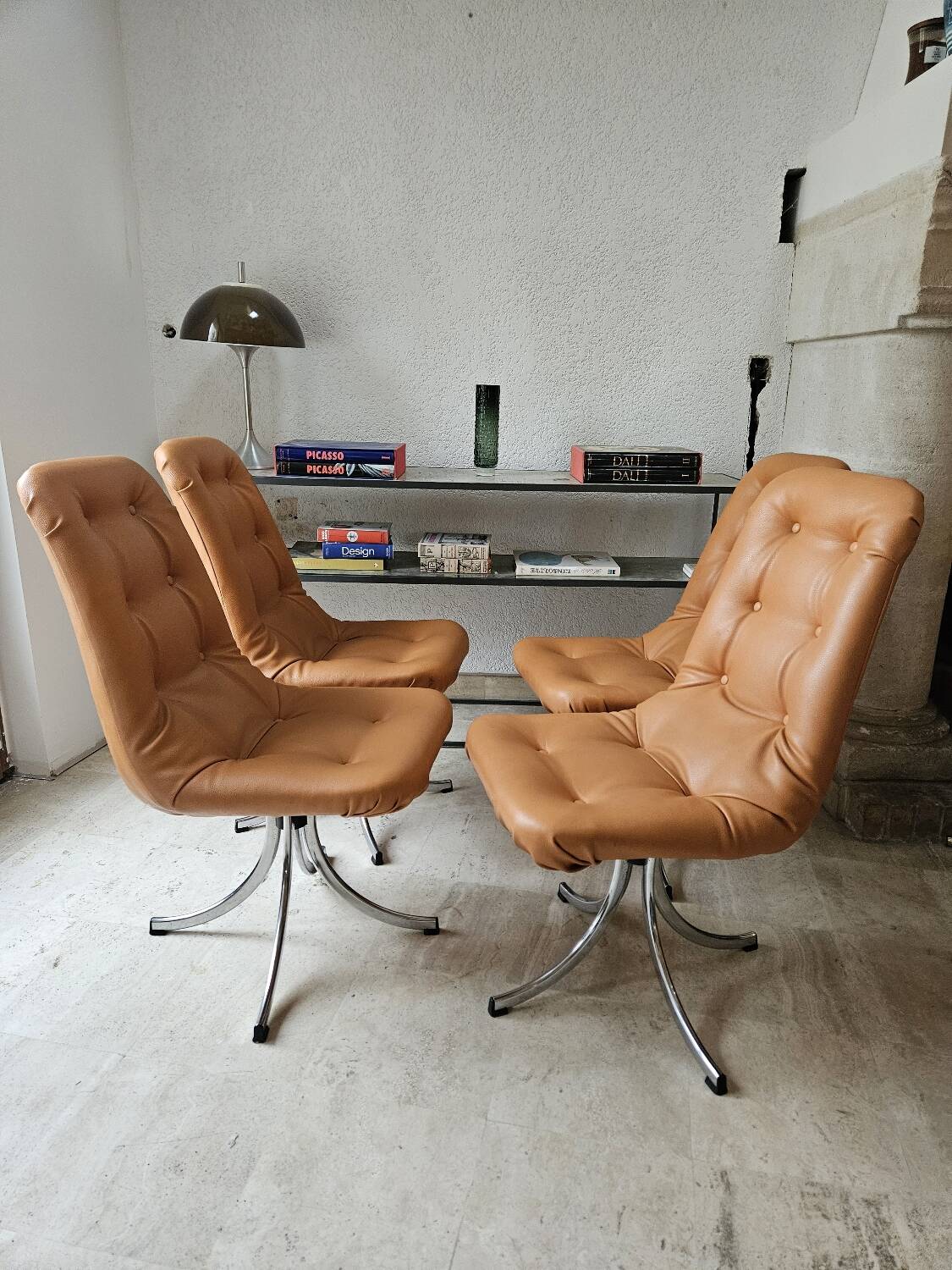 4 chaises pivotantes Gastone Rinaldi pour Rima