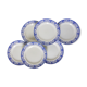 Set de 6 assiettes plates de la manufacture Boch Frères La Louvière modèle Dina en porcelaine