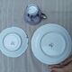 Vintage Marble Purple & Gold Interior Porcelain Coffee/Tea Trio -
