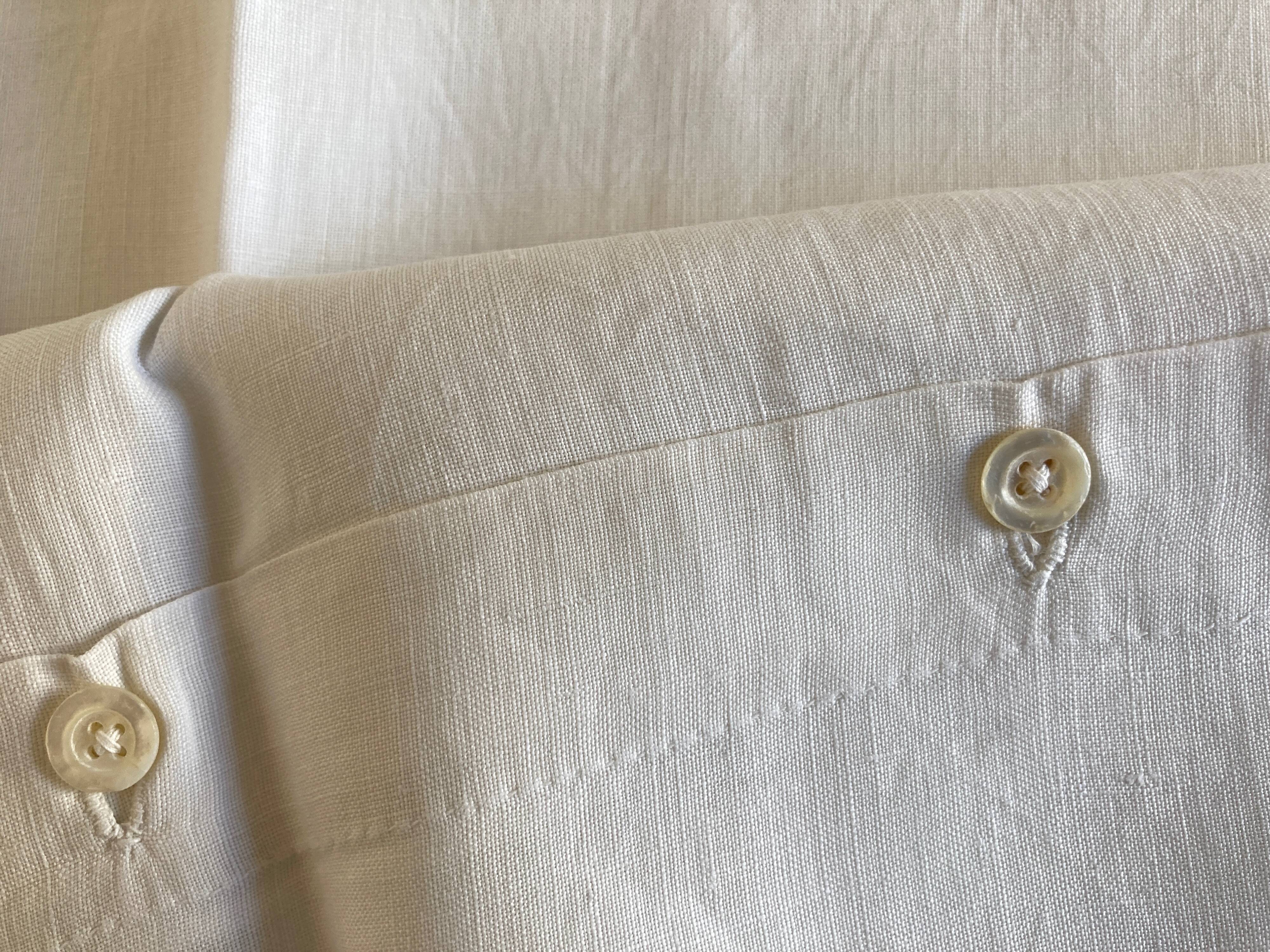 Pair of embroidered linen yarn pillowcases BE