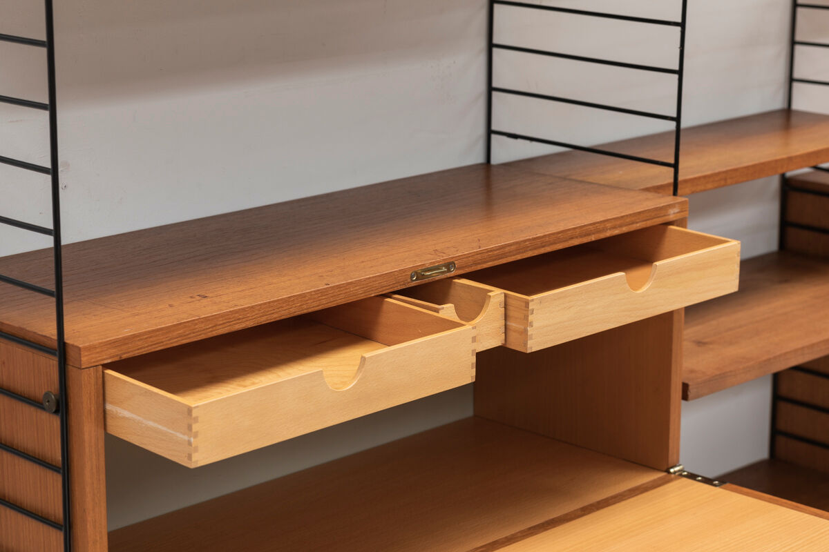 3-Piece wall unit by Nisse Strinning for String, Sweden, 1960s