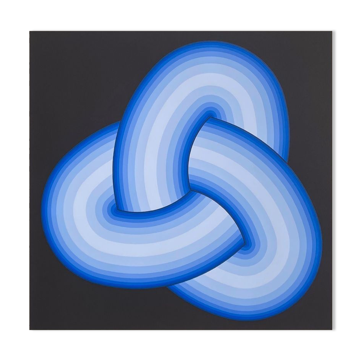 Screen printing Op Art Blue Knot 1975