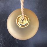 Vintage hanging lamp in frosted glass and floral prints