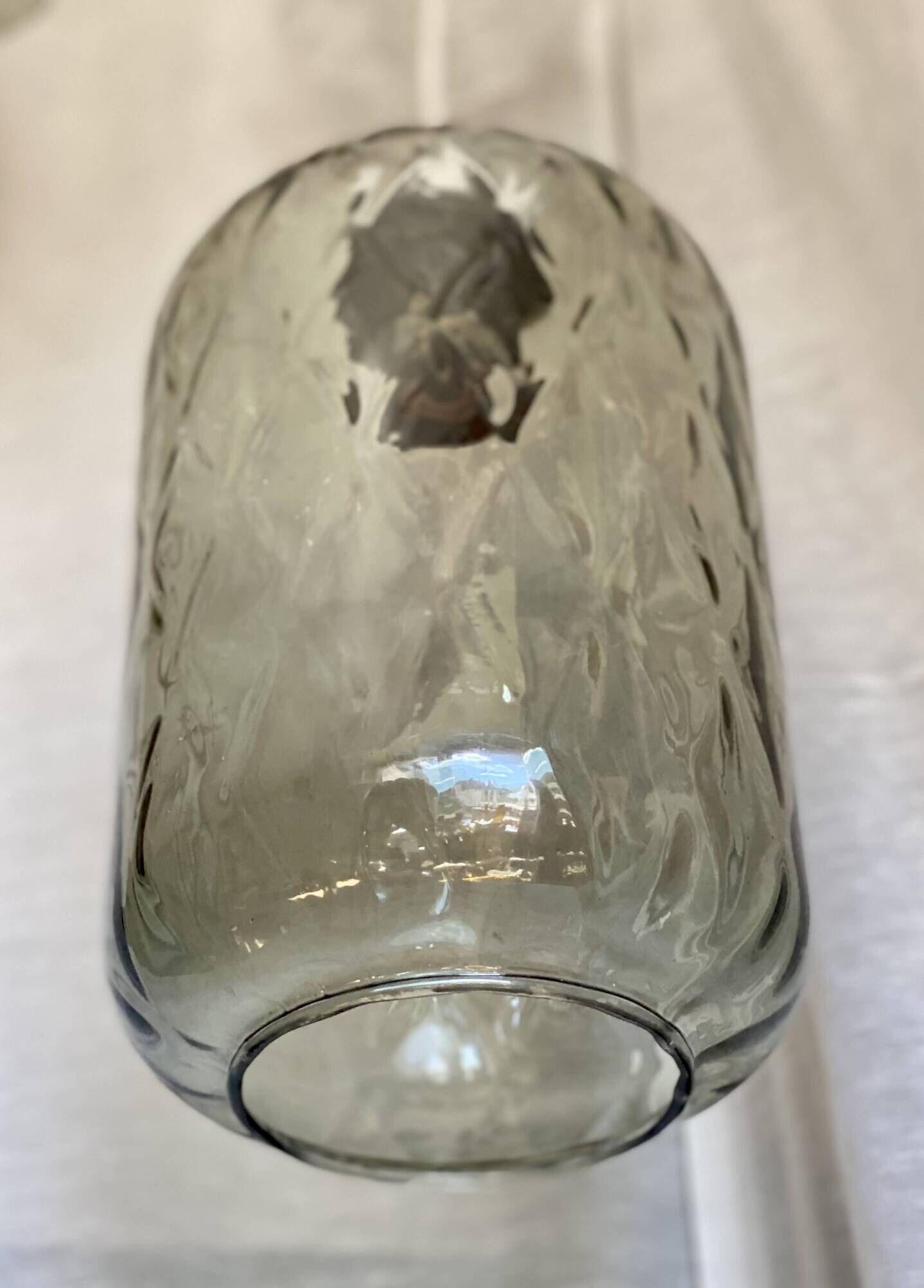 Vintage 1970 Murano glass cylindrical pendant light