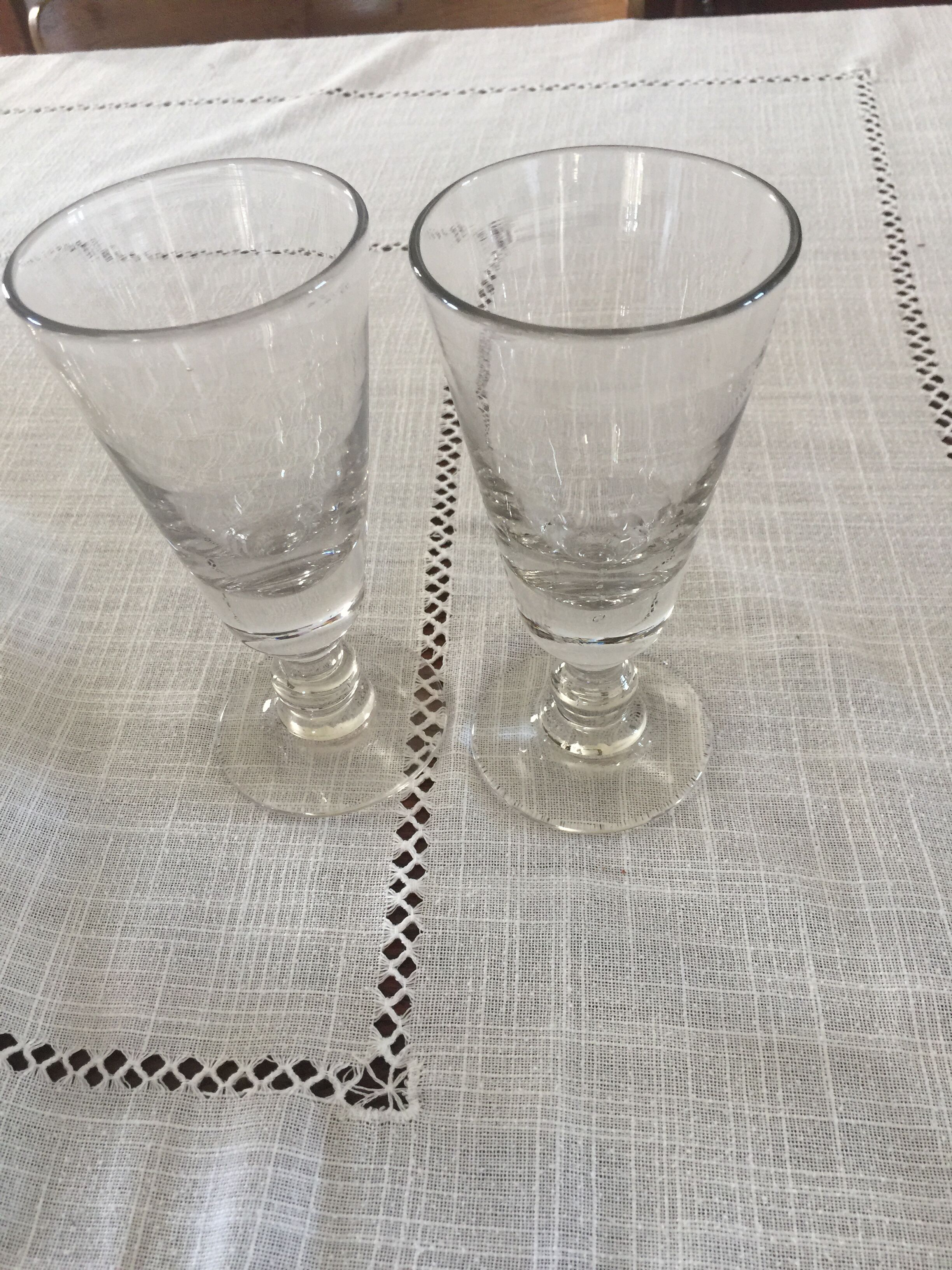 Series of absinthe glasses