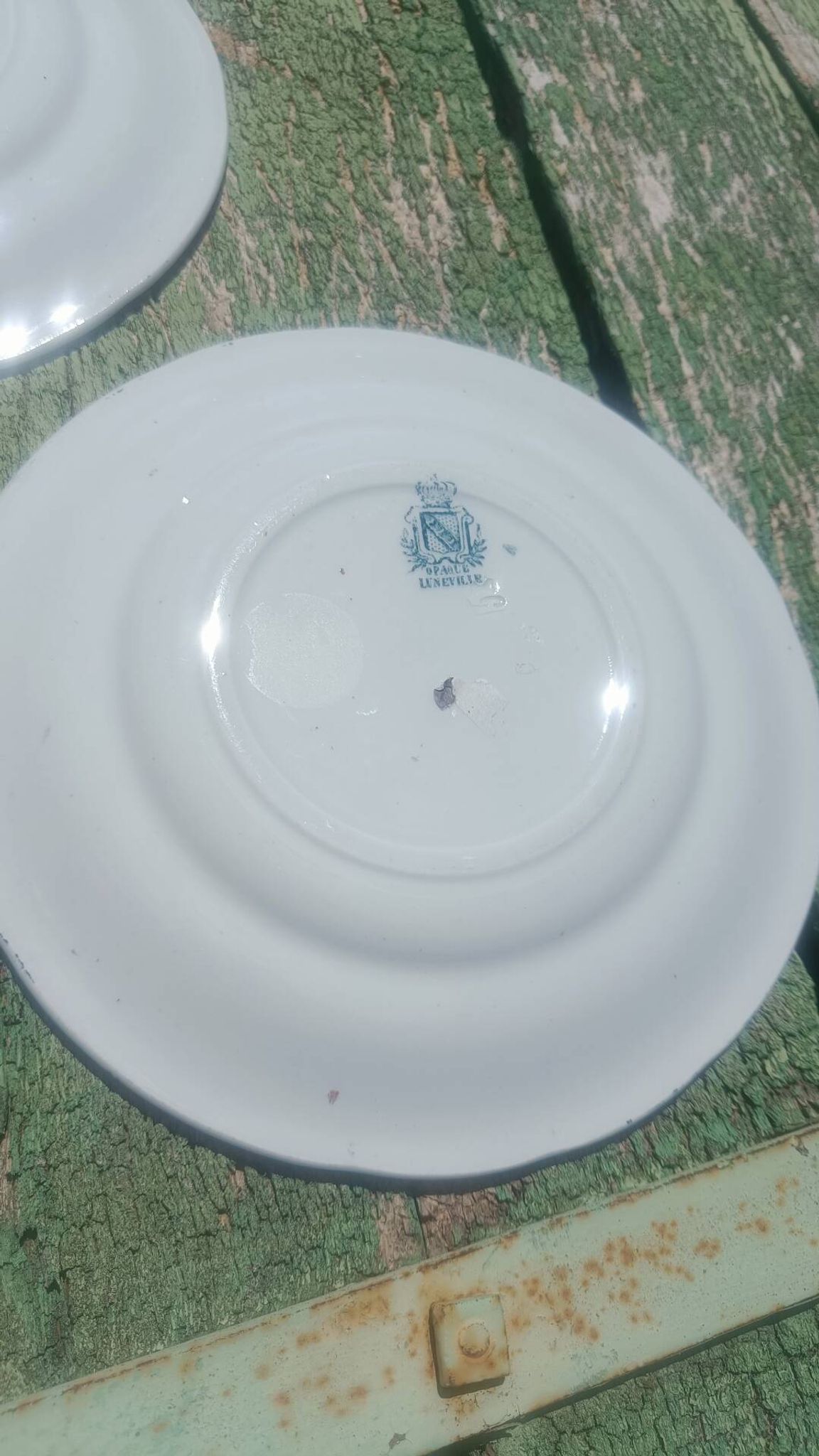 antique Lunéville "Opaque" plates