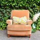 Fauteuil velours peach