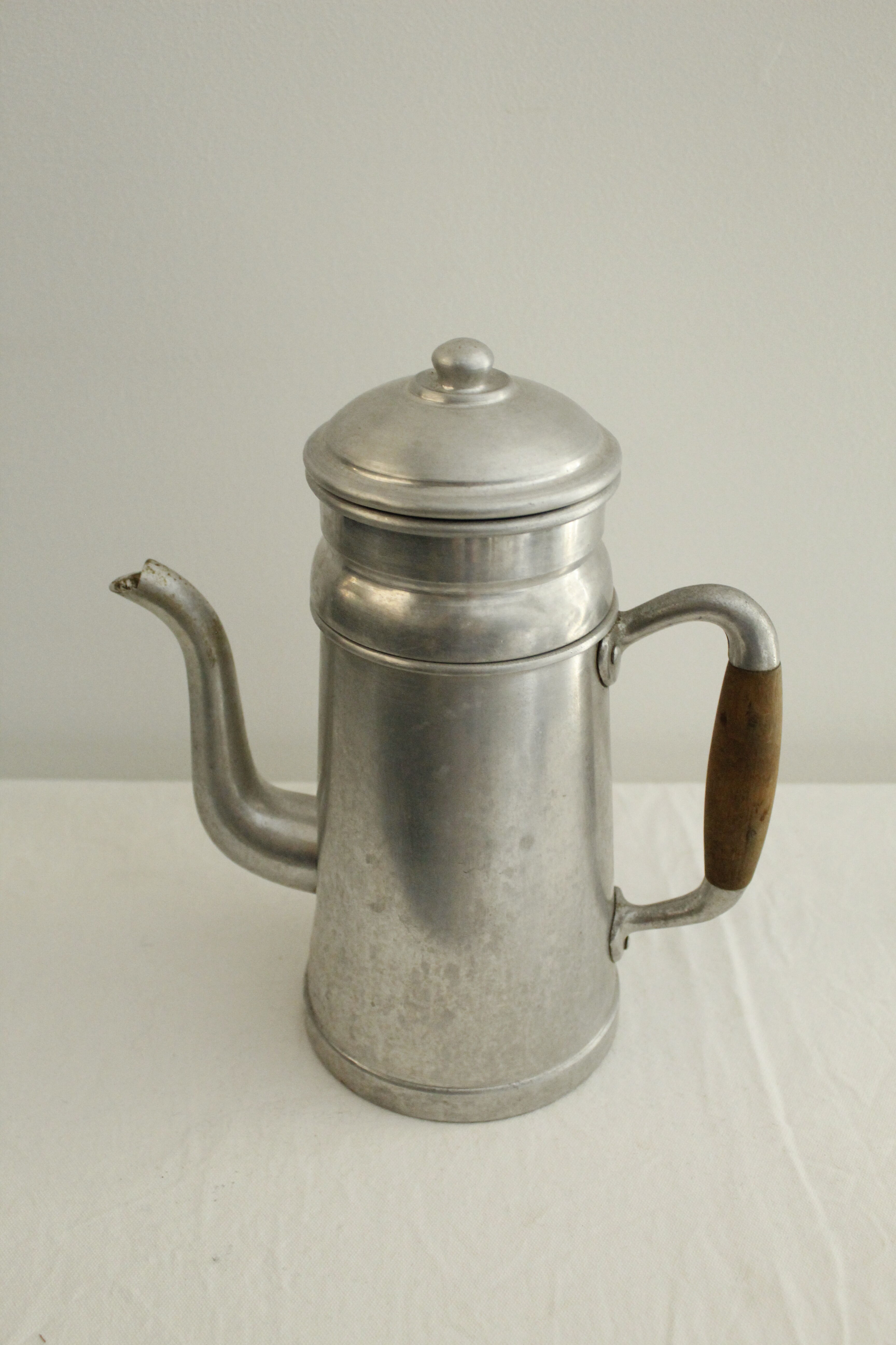 Antique aluminum coffee maker
