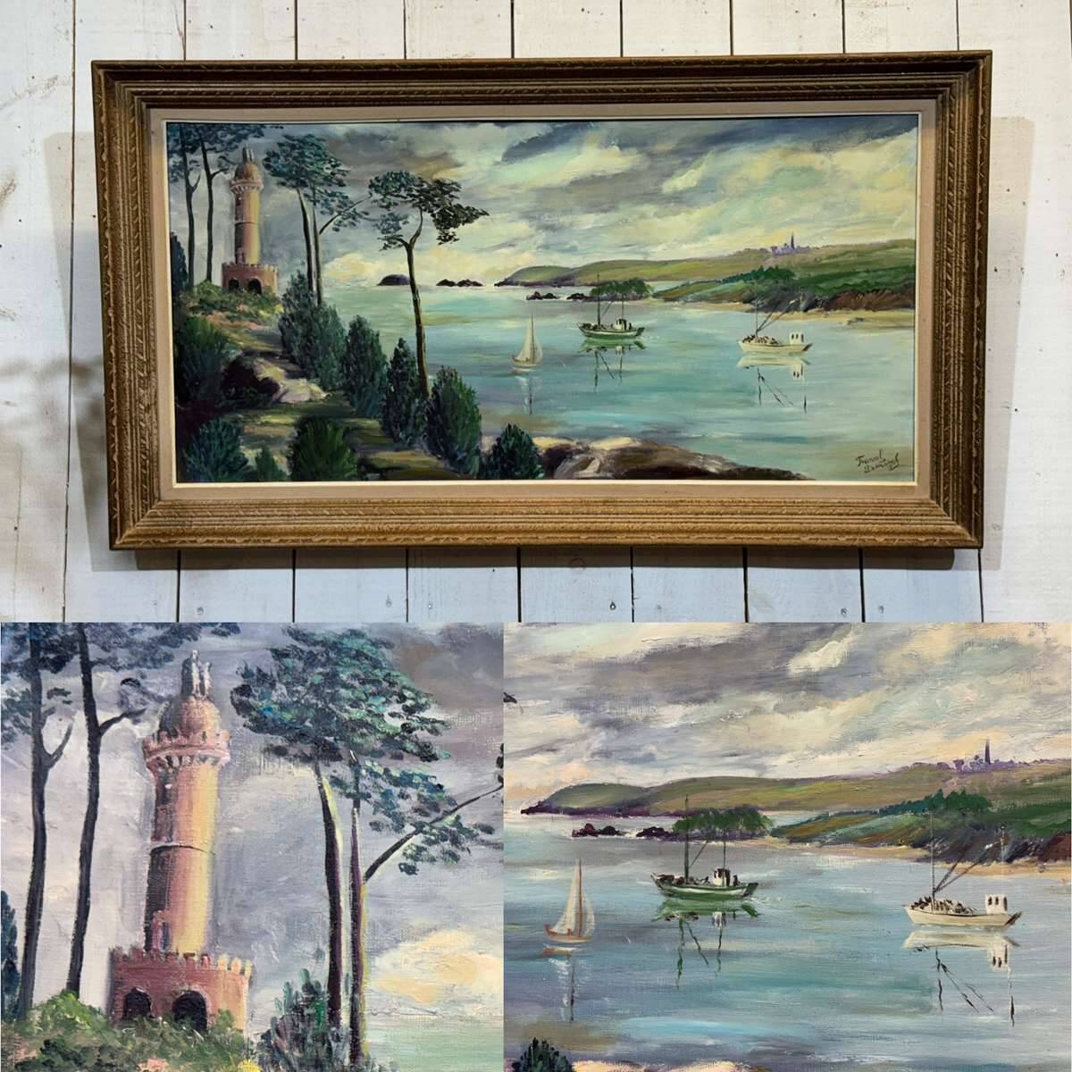 Oil on canvas signed fraval le demazel - bay of paimpol