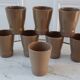 Lot de 8 verres en grès vintage années 70