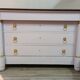 Empire Commode 19th Century - Couture Redesign "Marshmallow" & Gold Leaf