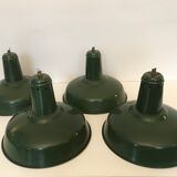 4 suspensions d’atelier coupelles émaillées