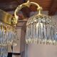 Antique crystal and bronze chandelier from the 19th century