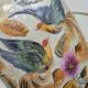 Beau vase peint main oiseau et feuilles H.Béquet numéroté 556