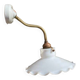 Swan neck brass and opaline wall light