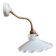 Swan neck brass and opaline wall light