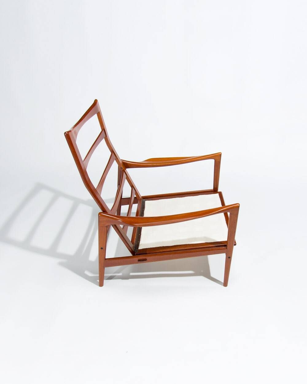 Ib Kofod Larsen Teak and Leather Lounge Chair, Swedish 1950s