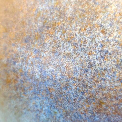 Studio ceramic vase from France circa 1960, blue-brown marbled, signed, 24 cm.